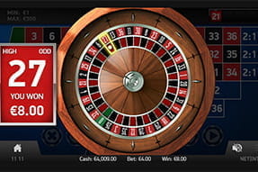 Roulette Touch beim Casino Room mit Gewinn