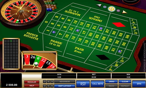 French Roulette von Microgaming im Online Casino.