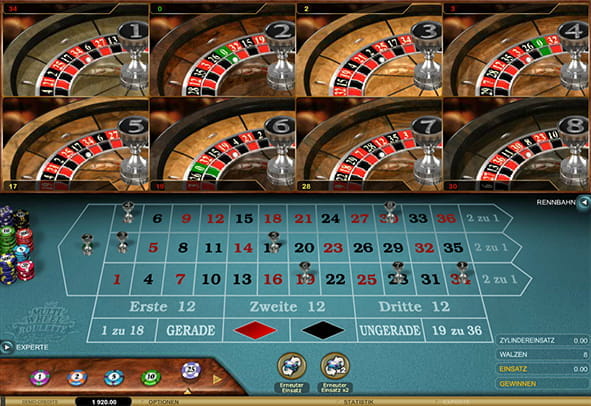 Das Multi Wheel European Gold Series Rpulette Spiel kostenlos ausprobieren.