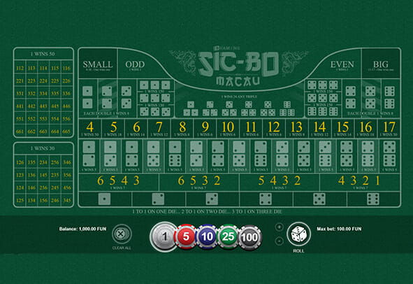Das Würfelspiel Sic Bo Macau jetzt kostenlos in der Demo-Version spielen.