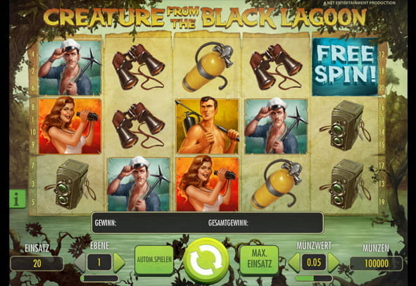 Das Logo des Slot Creature from the Black Lagoon von NetEnt