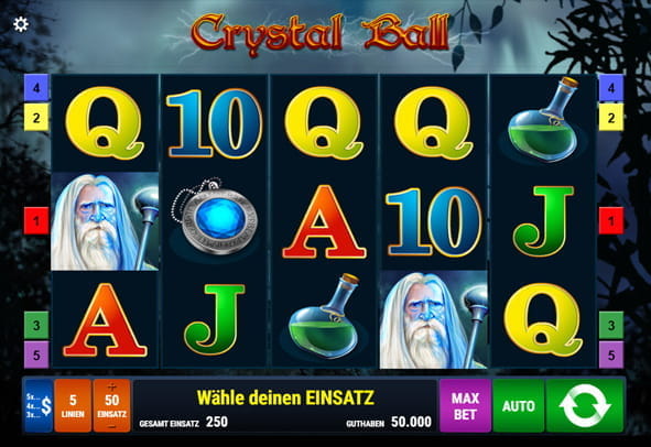 Eine kostenlose Demo-Version des Crystal Ball Slots.