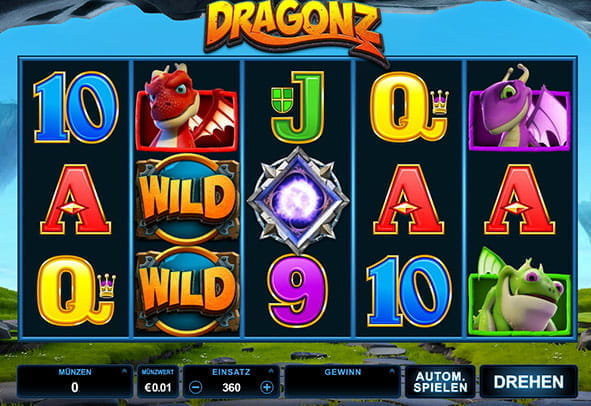 Der Spielablauf des Spielautomaten Dragonz.