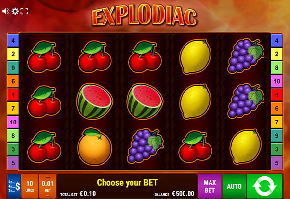 Eine kostenlose Demo-Version des Explodiac Slots.