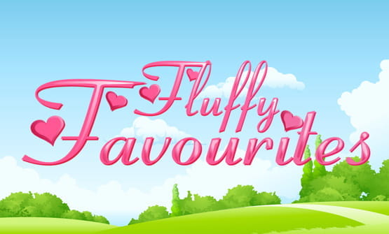 Das Logo von Fluffy Favourites über einer grünen Wiese.