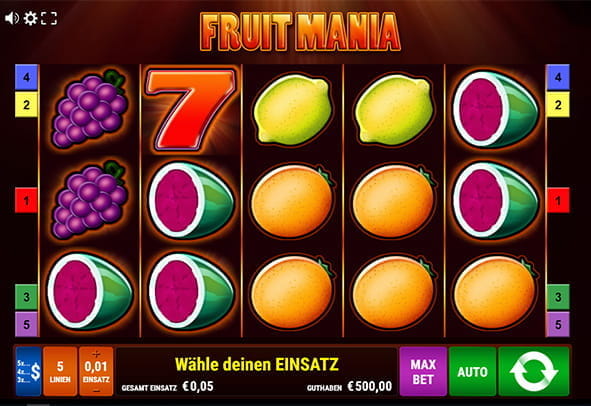 Eine kostenlose Demo-Version des Fruit Mania Slots.