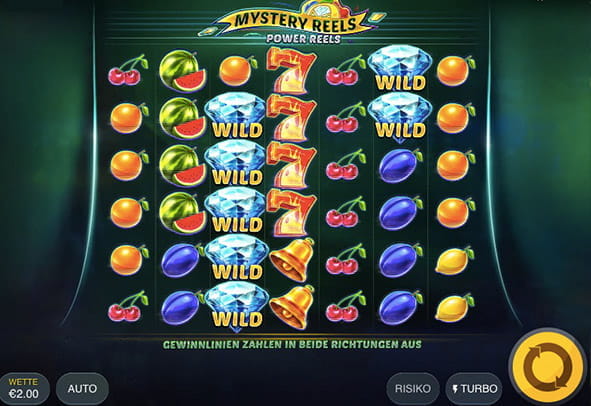 Eine kostenlose Demo-Version des Mystery Reels Power Reels Slots.