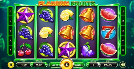 Der Online Automat Flaming Fruits von SlotVision.