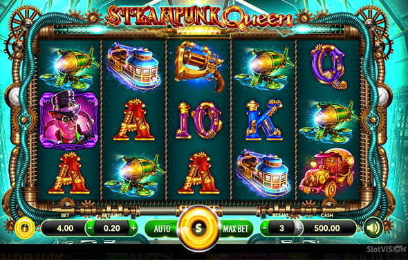 Der Spielablauf des Steampunk Queen Slots von SlotVision.