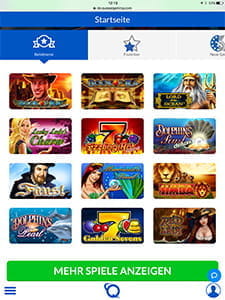 Das umfangreiche Spielangebot der Quasar App.