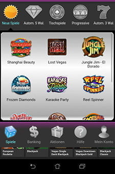 Die mobile Lobby von Jackpots in a Flash.