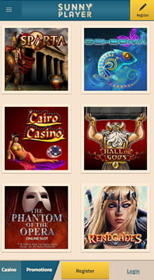 Große Spielauswahl beim sunnyplayer Casino.