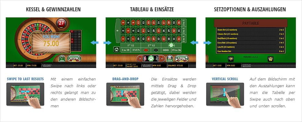 So funktioniert die Touch Bedienung beim mobile Roulette von 888Casino