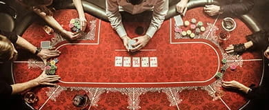 Die Spielfläche beim Video Poker zeigt den Endstand mit einem Paar Buben an.