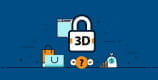 Darstellung eines Vorhängeschlosses mit der Aufschrift 3D.