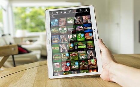 Casino Spiele auf einem Tablet