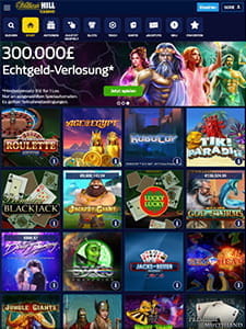 Die Spielauswahl in der mobilen Sicht des William Hill Casinos